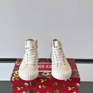 kenzo canvas high sneakers white