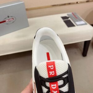 prada luxury sneakers black white red