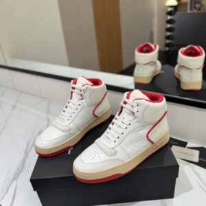 saint laurent sl61 sneakers white red