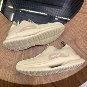 moncler ultra light knit beige sneakers