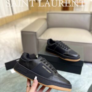saint laurent leather sneakers sl61 black