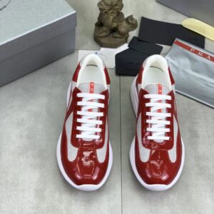 prada casual sneakers red