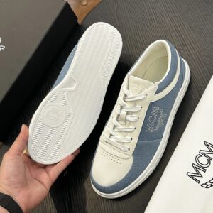 mcm skystream cubic monogram jacquard sneaker blue