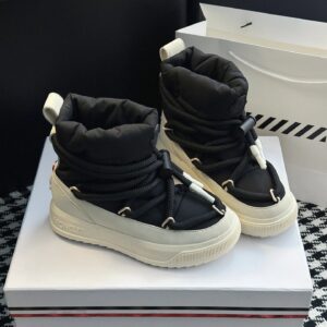 moncler mid boots black & white