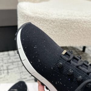 jimmy choo knit sneakers black