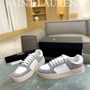 saint laurent perforated sneakers sl61 grey