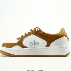 alo yoga runner sneakers brown white