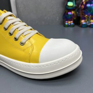 rick owens leather sneakers yellow