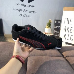 puma racing sneakers black red