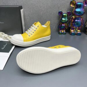 rick owens leather sneakers yellow