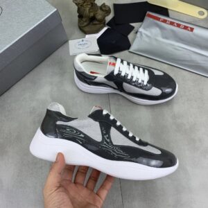 prada casual sneakers black grey