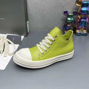 rick owens leather sneakers green