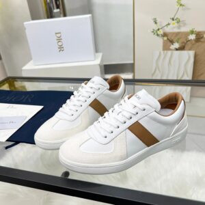 dior b01 white leather sneakers brown