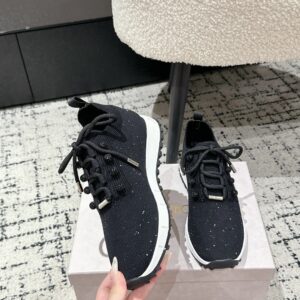 jimmy choo knit sneakers black