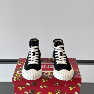 kenzo canvas high sneakers black