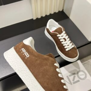 kenzo suede sneakers brown white