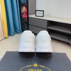 prada leather knit fabric sneakers white