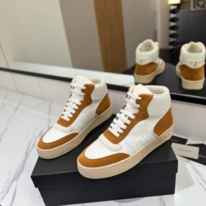 saint laurent sl80 sneakers white & camel