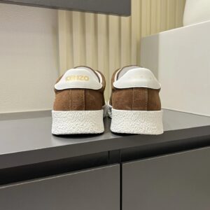 kenzo suede sneakers brown white