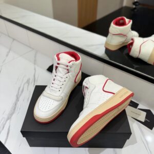 saint laurent sl61 sneakers white red