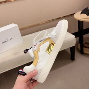 moncler lunarove white sneakers gold accent