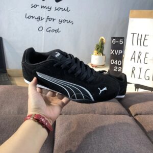 puma racing sneakers black white