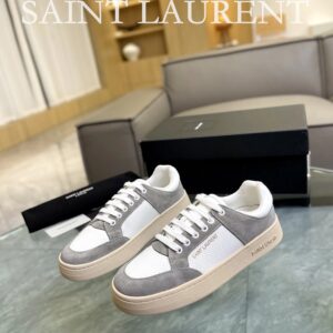 saint laurent perforated sneakers sl61 grey
