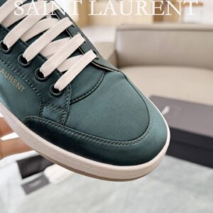 saint laurent leather sneakers sl61 green
