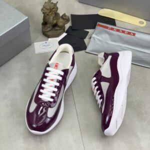 prada casual sneakers wine red
