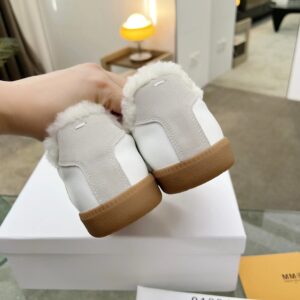 maison margiela mm6 shearling sneakers white