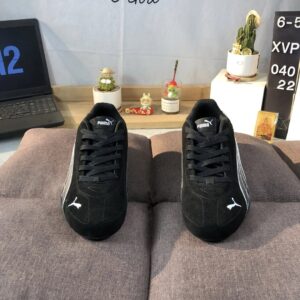 puma racing sneakers black white