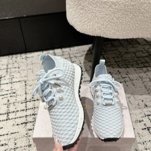 jimmy choo knit pearl sneakers blue