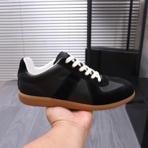 maison margiela leather sneakers black