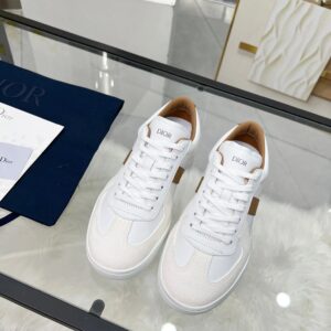 dior b01 white leather sneakers brown