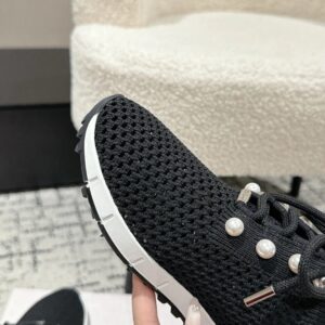 jimmy choo black knit sneakers