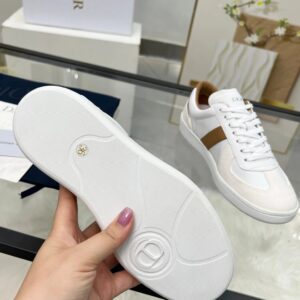 dior b01 white leather sneakers brown