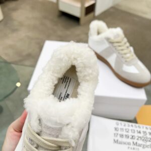 maison margiela mm6 shearling sneakers white