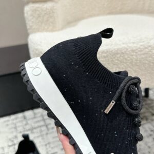 jimmy choo knit sneakers black