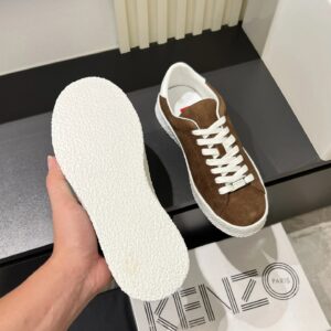 kenzo suede sneakers brown white
