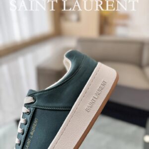 saint laurent leather sneakers sl61 green