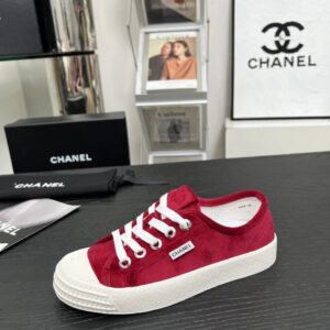 chanel vintage red sneakers