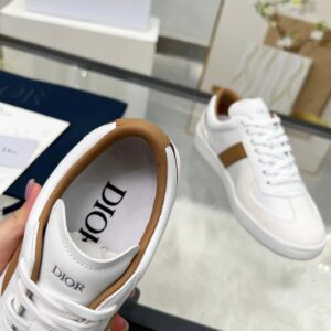 dior b01 white leather sneakers brown