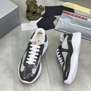 prada casual sneakers black grey