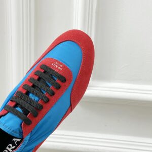 prada collapse re nylon sneakers red blue