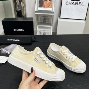 chanel vintage beige sneakers