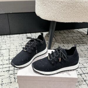 jimmy choo knit sneakers black