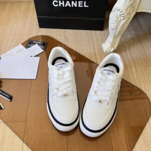 chanel white low top sneakers