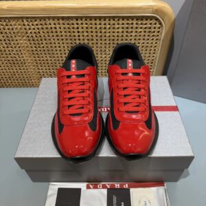 prada americas cup red black sneakers