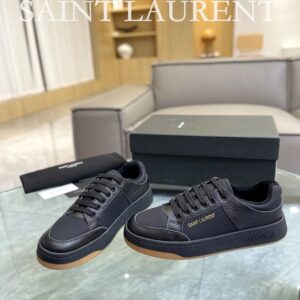 saint laurent leather sneakers sl61 black