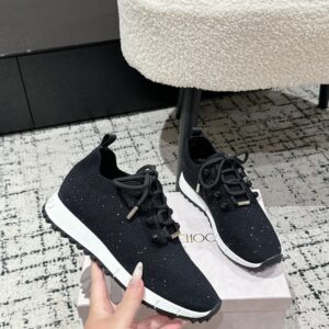 jimmy choo knit sneakers black